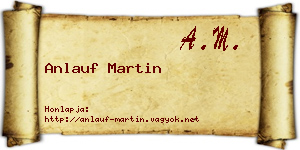 Anlauf Martin névjegykártya